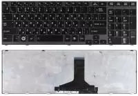 Клавиатура для ноутбука Toshiba Satellite A660, A665, черная с черной рамкой