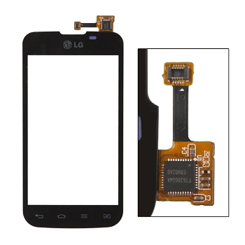 Сенсорное стекло (тачскрин) для LG Optimus L5 II Dual E455, черный