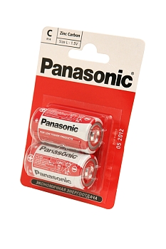 Батарейка (элемент питания) Panasonic Zinc Carbon R14RZ/2BP R14 BL2, 1 штука