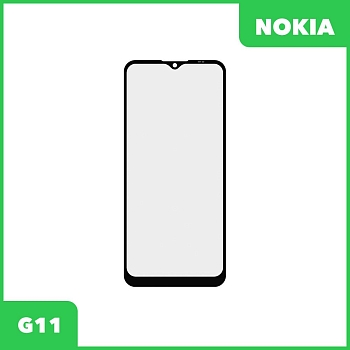 Стекло + OCA плёнка для переклейки Nokia G11 (черный)