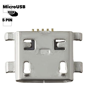 Системный разъем (разъем зарядки) для MicroUSB, 5-pin, универсальный