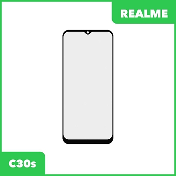 Стекло + OCA пленка для переклейки Realme C30s (черный)