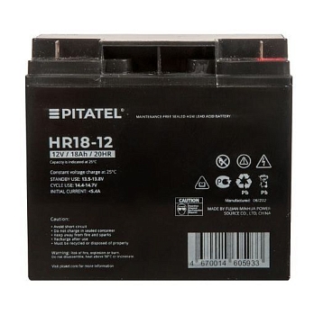 Аккумуляторная батарея Pitatel HR18-12 для ИБП, 12В, 18Ач